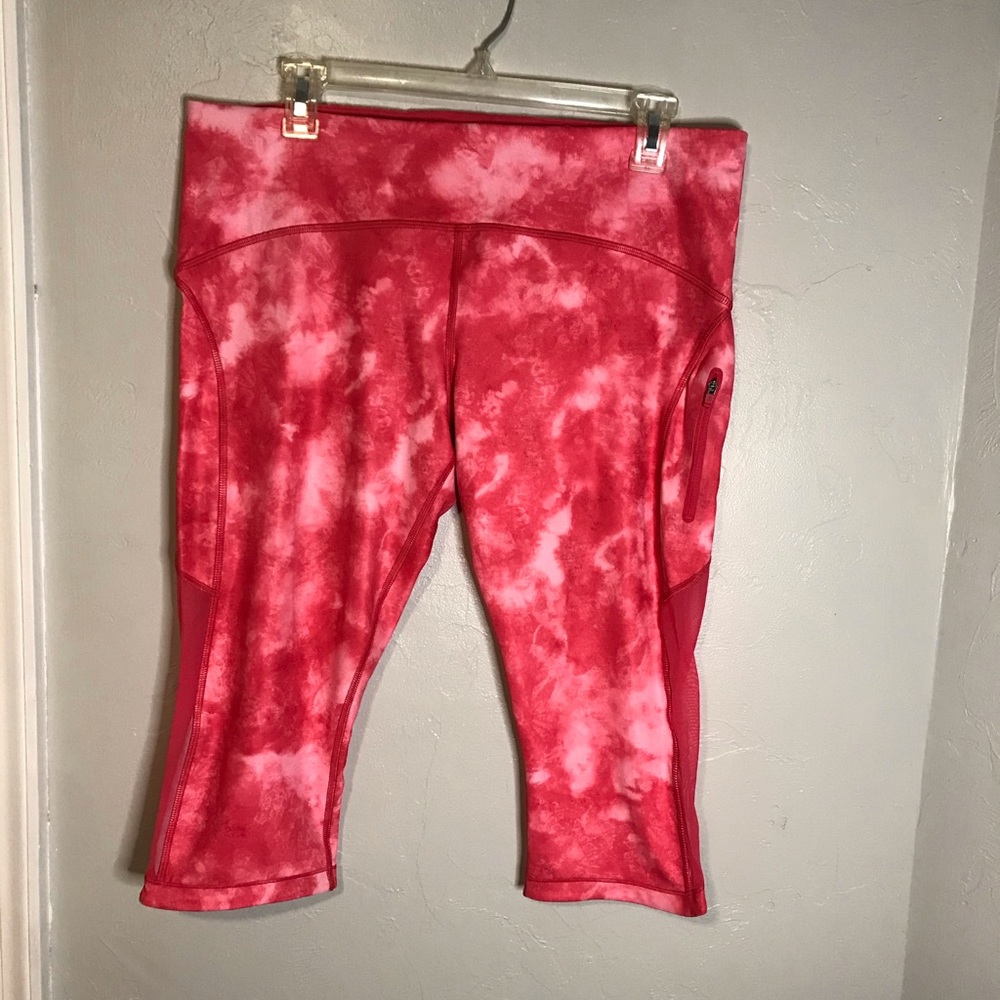 Lululemon Hot Pink Tie Dye Cropped Leggings